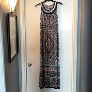 Long Dress W/Embellishment At Neckline